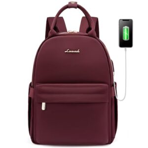 lovevook mini backpack purse for women small backpack with usb charging port, cute fashion daypack for work travel, red