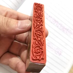 2 Pcs Wooden Stamps Set Rectangle Vintage Border Rubber Stamps for Card Making Wooden Rubber Stamps for DIY Craft Card Making Letters Diary Craft Scrapbooking