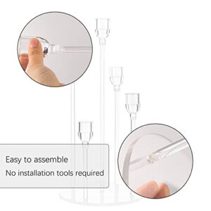 Fullvaseer Acrylic 5 Arms Candle Holder Clear Candelabra Centerpieces for Wedding Living Room Dinner Table Christmas Decoration