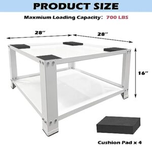 Royxen Laundry Pedestal 28" Wide Universal Fit 700lbs Capacity, Washing Machine Base Stand Dryer Base Platform Heavy Duty with 16" Height