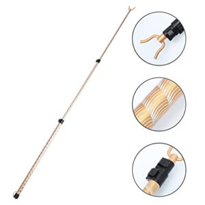 Angoily Clothesline Pole Retractable Clothesline Prop Closet Pole Stick Outdoor Telescoping Utility Pole Hook Clothes Drying Pole Outdoor Coat Hanger for Drying Dressing Telescoping Reaching Hook