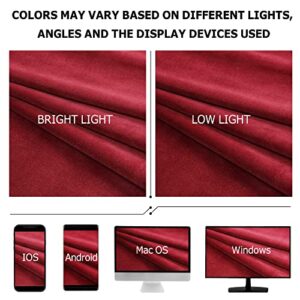 Benedeco Red Velvet Curtains for Bedroom Window with Back Tab, Super Soft Vintage Luxury Heavy Drapes, Room Darkening Thermal Insulated Curtain for Living Room, W52 by L96 inches, 2 Panels