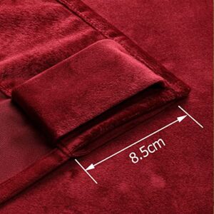 Benedeco Red Velvet Curtains for Bedroom Window with Back Tab, Super Soft Vintage Luxury Heavy Drapes, Room Darkening Thermal Insulated Curtain for Living Room, W52 by L96 inches, 2 Panels