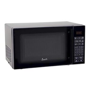 avanti mt81k1bh microwave oven 700-watts compact with 6 pre cooking settings, speed defrost, electronic control panel and glass turntable, black