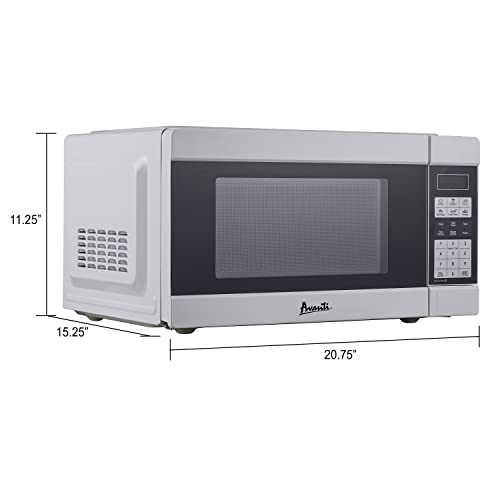 Avanti MT113K0W Microwave Oven 1000-Watts Compact with 10 Power Levels and 6 Pre Cooking Settings, Speed Defrost, Electronic Control Panel and Glass Turntable, White