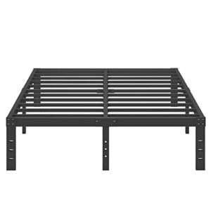 woozuro king bed frame, 12 inch heavy duty metal platform bed frame no box spring needed, reinforced steel slats support mattress foundation, easy assembly, noise free, black