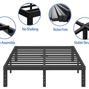 Woozuro King Bed Frame, 12 Inch Heavy Duty Metal Platform Bed Frame No Box Spring Needed, Reinforced Steel Slats Support Mattress Foundation, Easy Assembly, Noise Free, Black