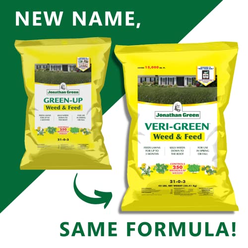 Jonathan Green (16002) Veri-Green Weed and Feed Lawn Fertilizer - 21-0-3 Grass Fertilizer & Weed Killer (5,000 Sq. Ft.)