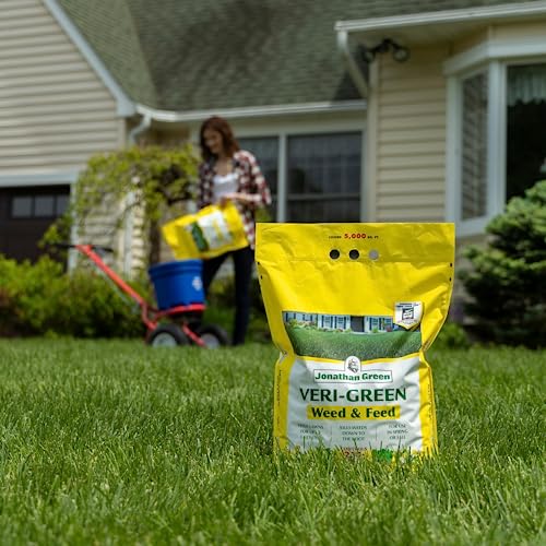 Jonathan Green (16002) Veri-Green Weed and Feed Lawn Fertilizer - 21-0-3 Grass Fertilizer & Weed Killer (5,000 Sq. Ft.)