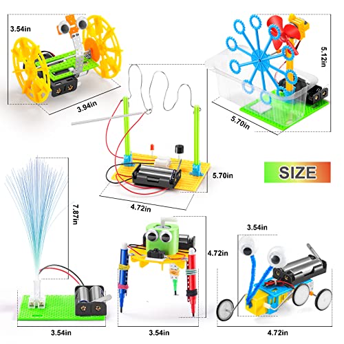 STEM Robotics Kit, 6 Set Electronic Science Projects Experiments for Kids Ages 8-12 6-8, STEM Toys for Boys, DIY Engineering Robot Building Kits for Girls to Build 7 8 9 10 11 12 + Year Old Gift Ideas