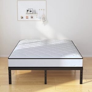 EMODA 14 Inch Full Size Bed Frame Heavy Duty Metal Platform No Box Spring Needed, Easy Assembly Noise Free, Black