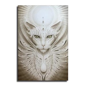 rip white light oracle the mystic cat canvas art poster and wall art picture print modern family bedroom decor posters 16x24inch(40x60cm)