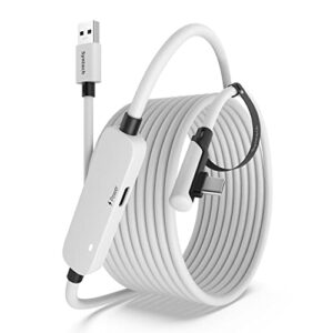 syntech link cable 16ft compatible with meta/oculus quest 3/quest 2 accessories vr headset, separate usb c charging port for sufficient power, usb 3.0 to type c cord led light for steam vr/gaming pc