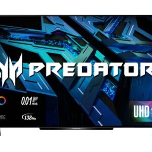 Predator CG48 48" 4K OLED 3840x2160 Gaming Monitor | AMD FreeSync Premium | 138Hz Refresh Rate | Up to 0.01ms | USB 3.2 (Type-C) Gen 2, Display Port 1.4, 1 x HDMI 2.1, 3 x HDMI 2.0, USB Hub 3.2 x 4