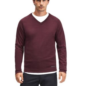 puma mens porsche design evoknit v-neck sweater casual - red - size m
