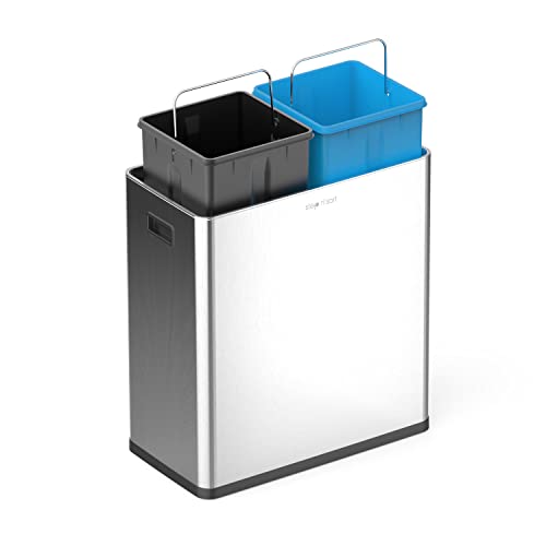 Step N' Sort The 16 Gallon Motion Sensor Dual Trash and Recycling Bin with Removable Inner Bins