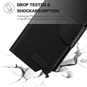 Shantime for Oppo Realme C30S Case, Oxford Leather Wallet Case with Soft TPU Back Cover Magnet Flip Case for Oppo Realme C30 (6.5”) Black