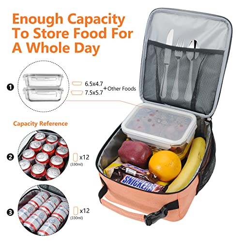 CCidea Lunch Box for Men Women Adults, Portable Insulated Lunch Bag for Office Work Picnic, Reusable Small Bento Lunch Box (Inulin)