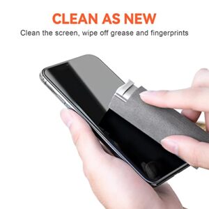 ZERNBER Screen Cleaner, Touch Mist Cell Phone, Laptop and Tablet Screen, 3-in-1 Spray Microfiber Cloth(Grey -0.35oz)