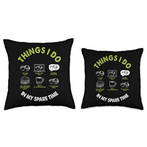Novelty Lawn Bowls Things I Do In My Spare Time Funny Things I Do in My Spare Time Lawn Bowling Throw Pillow, 16x16, Multicolor