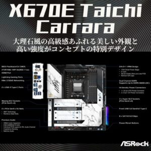 ASRock X670E Taichi Carrara Support AMD AM5 RYZEN 7000 Series Processors Motherboard