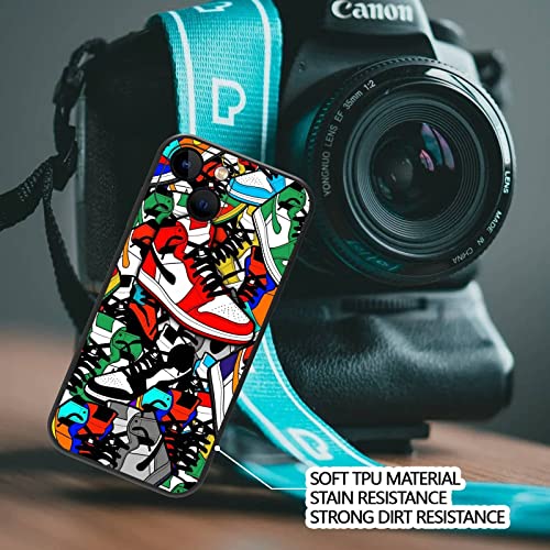 Compatible iPhone 13 Mini Case for for Cool Boys Teen Girls, Basketball Shoes Sneaker Cute Aesthetic Color Ways Soft TPU Cute Funny Glossy Cover Graphics Sports Design