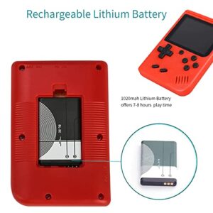 Handheld Game Console, Portable Retro Video Game Console with 400 Classical FC Games 3.0-Inch Screen 1020mAh Rechargeable Battery Support for Connecting TV (Red)