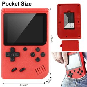 Handheld Game Console, Portable Retro Video Game Console with 400 Classical FC Games 3.0-Inch Screen 1020mAh Rechargeable Battery Support for Connecting TV (Red)