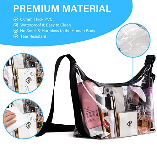 cosone Clear Bag Stadium Approved, Clear Crossbody Bag for Women, Clear Shoulder Bag Clear Purse for Concerts Sports Events Festivals