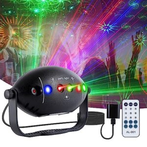 dj lights stage party lights sound activated disco ball lamp rave lights with remote 3 led backlight strobe flash patterns projector lighting in door for parties dance room home christmas decoration