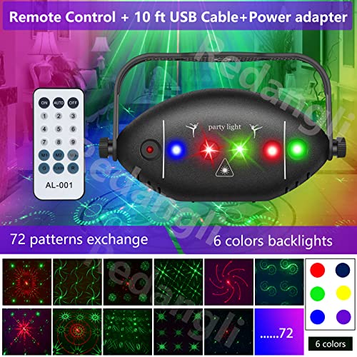 Dj Lights Stage Party Lights Sound Activated Disco Ball Lamp Rave Lights with Remote 3 LED Backlight Strobe Flash Patterns Projector Lighting in Door for Parties Dance Room Home Christmas Decoration