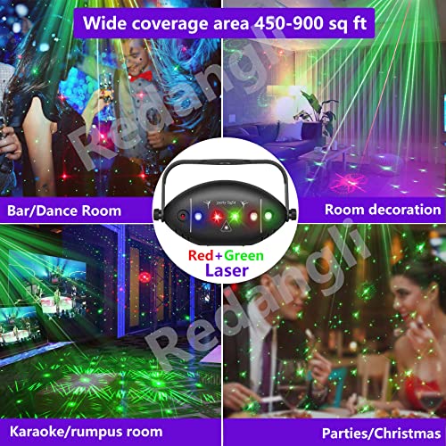 Dj Lights Stage Party Lights Sound Activated Disco Ball Lamp Rave Lights with Remote 3 LED Backlight Strobe Flash Patterns Projector Lighting in Door for Parties Dance Room Home Christmas Decoration