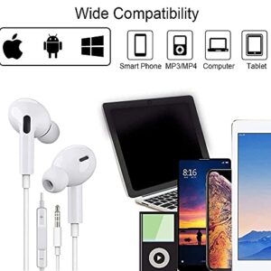 2 Pack Wired Earbuds Headphones 3.5mm in-Ear Earphones with Micphone Built-in Volume Control Compatible with iPhone 6/6S/ Android/iPad/ MP3/ Huawei/Samsung/Computer and Most 3.5mm Audio Devices