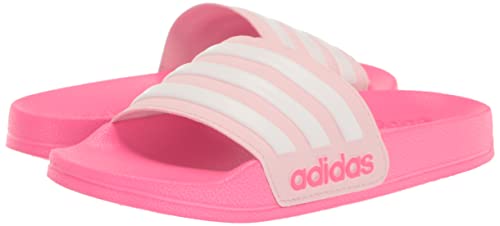 adidas Adilette Shower Slide Sandal, Clear Pink/White/Lucid Pink, 13 US Unisex Little Kid