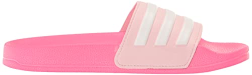 adidas Adilette Shower Slide Sandal, Clear Pink/White/Lucid Pink, 13 US Unisex Little Kid