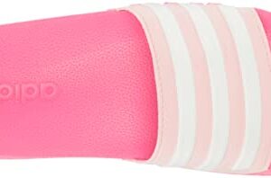 adidas Adilette Shower Slide Sandal, Clear Pink/White/Lucid Pink, 13 US Unisex Little Kid