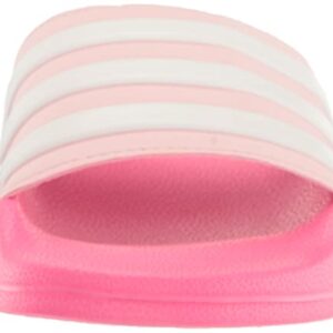 adidas Adilette Shower Slide Sandal, Clear Pink/White/Lucid Pink, 13 US Unisex Little Kid