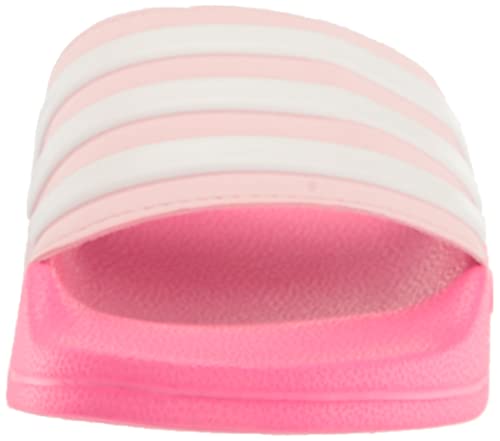 adidas Adilette Shower Slide Sandal, Clear Pink/White/Lucid Pink, 13 US Unisex Little Kid