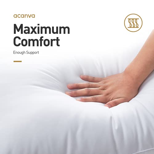 Acanva Bed Pillows for Sleeping, Cooling Hotel Quality with Premium Soft 3D Down Alternative Fill for Back, Stomach or Side Sleepers, Standard (Pack of 4), White 4 Count