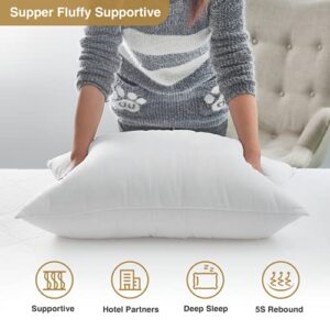 Acanva Bed Pillows for Sleeping, Cooling Hotel Quality with Premium Soft 3D Down Alternative Fill for Back, Stomach or Side Sleepers, Standard (Pack of 4), White 4 Count