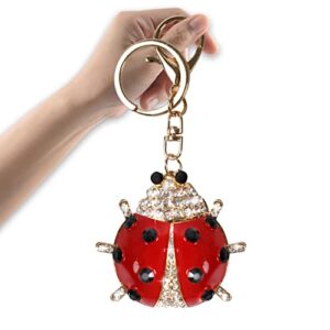 Ladybug Keychain - Key Decoration for Women,Rhinestone Crystal Gift to Friends Family,Sliver and Gold Alloy Keychain for Girls (Ladybug)