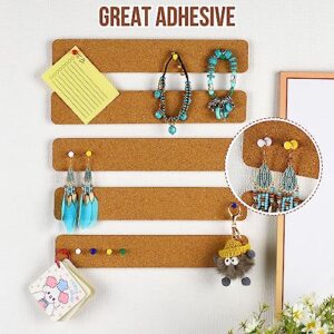 6 Pack Cork Board Strips, Self Adhesive Small Cork Board for Wall Desk Home Classroom Office with 50 Push Pins for Paste Notes, Photos, Schedules