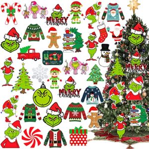 60pcs grinch christmas tree decorations grinch tree ornaments - christmas tree hanging ornament decorations grinch whoville christmas ornaments decorations for christmas tree indoor home decor