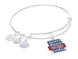 alex and ani puppy kisses and holiday wishes bracelet blue one size