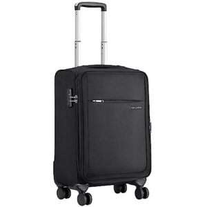 milada luggage suitcase softside expandable carry on luggage 22x14x9 airline approved spinner wheels suitcases with wheels carry on size travel luggage tsa approved luggage for women man,black