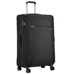 milada softside expandable luggage 28 inch luggage large suitcase with spinner wheels travel luggage suitcases tsa approved luggage for women man, black
