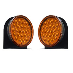 lite green pair of amber leds super bright turn signal assembly tail light suitable for atv |trucks| tractor | golf carts | utv | utv | trailers | cars and buses (12v)