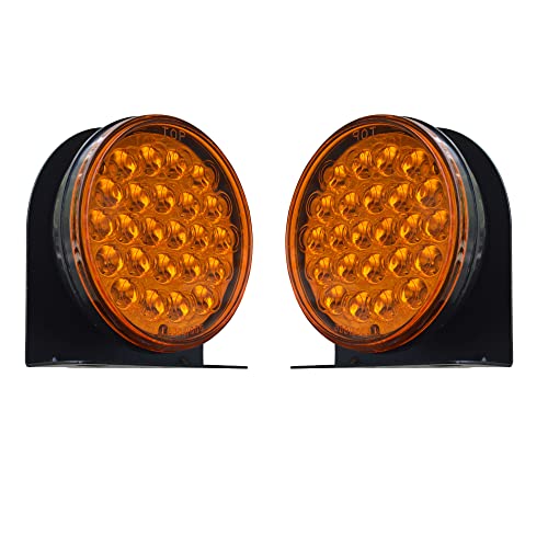 Lite Green Pair of Amber LEDs Super Bright Turn Signal Assembly Tail Light Suitable for ATV |Trucks| Tractor | Golf Carts | UTV | UTV | Trailers | Cars and Buses (12v)