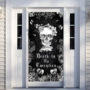 death to my twenties decorations rip to my 20s door cover 30th birthday party backdrop skull door banner for death to my 20s party supplies background photo props