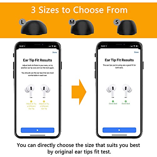 KASOTT Replacement Airpod Pro Ear Tip Premium Memory Foam Earbud Tips, Perfect Noise Reduction, Ultra-Comfort, Anti-Slip Eartips, Fit in The Charging Case (Assorted Sizes S/M/L, 3 Pairs)